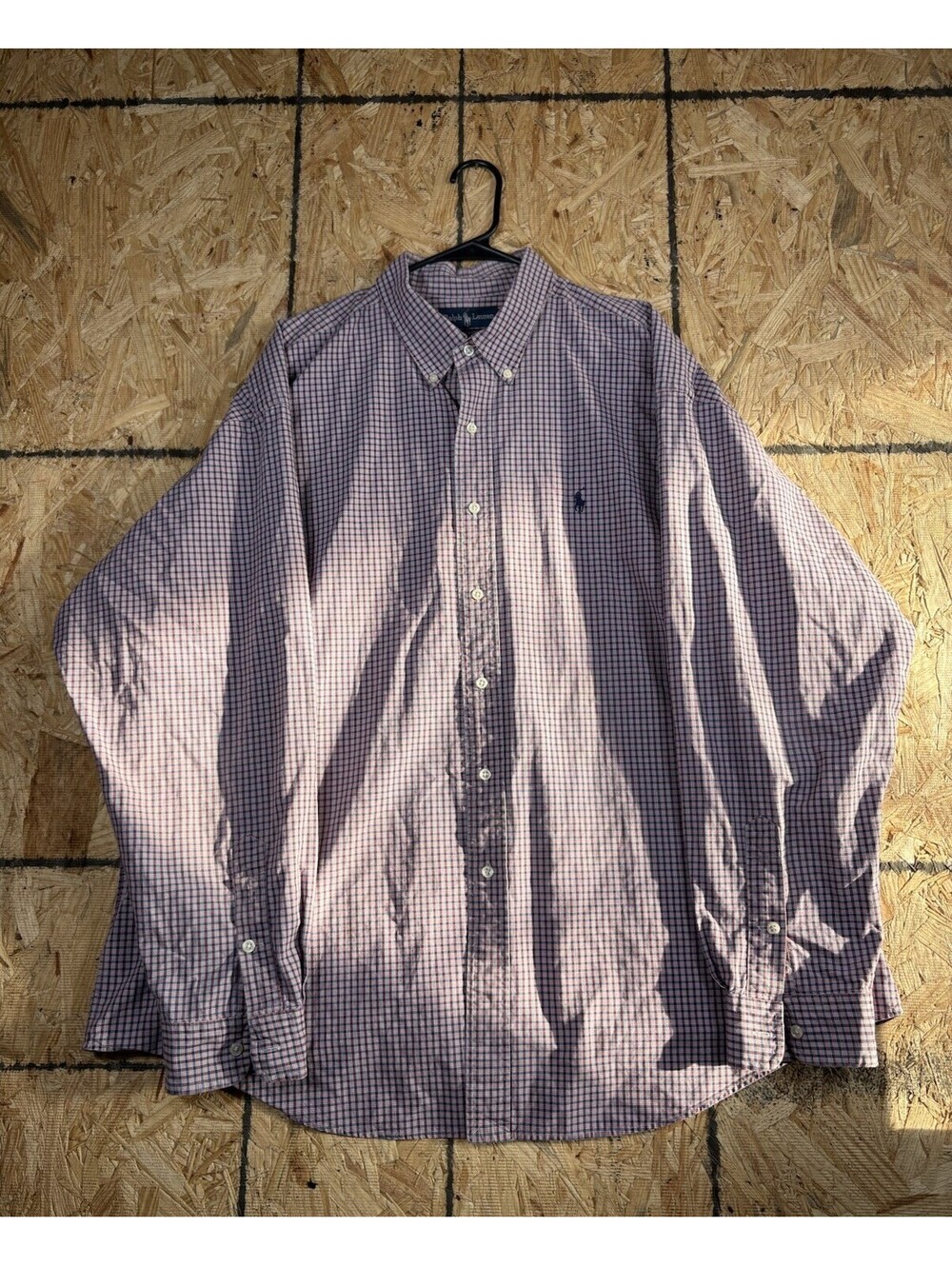 Ralph Lauren Shirt Mens XXL Check Multicolor Down 100% Blake Cot/Navy Pony!